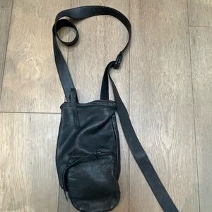 Black leather bag